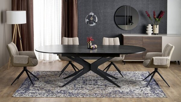 Halmar Rozkladací jedálenský stôl SANDRO 180(240)x100 čierny