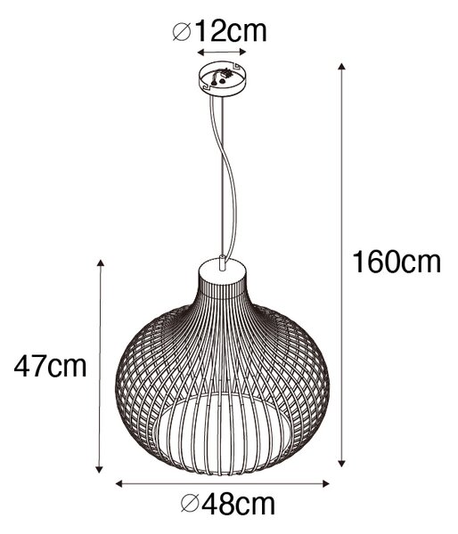 Moderné závesné svietidlo čierne 48 cm - Saffira