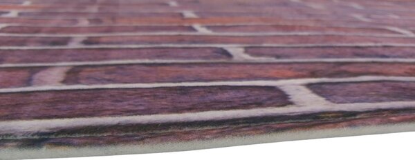 Apextextil , Protišmyková 3D predložka Tehly, 60x180, fialová, chodba / predsieň