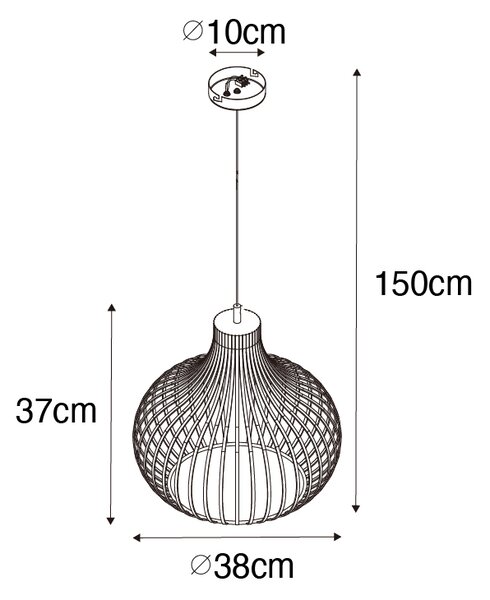 Moderné závesné svietidlo čierne 38 cm - Saffira