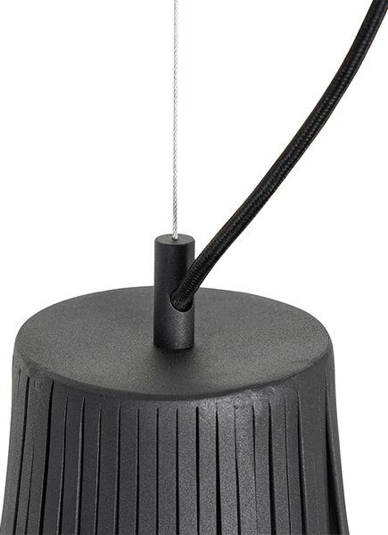 Moderné závesné svietidlo čierne 48 cm - Saffira