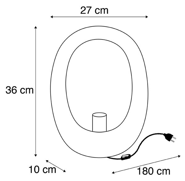 Dizajnová stolná lampa čierna so zlatým vnútrom 36 cm - Cova