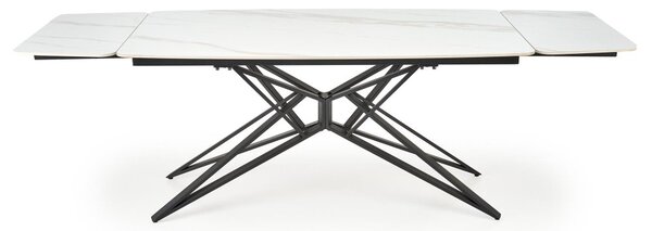 Halmar Rozkladací jedálenský stôl ALFREDO 160(240)x91 biely mramor/čierna