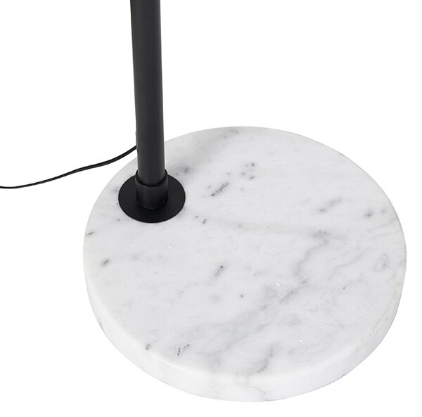 Moderná oblúková lampa čierna s bielou nastaviteľnou bez tienidla - XXL