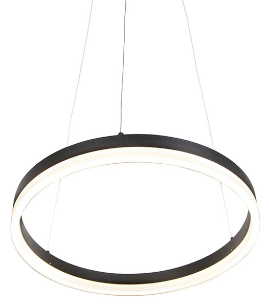 Dizajnové závesné svietidlo čierne 40 cm vrátane LED 3-stupňové stmievateľné - Anello