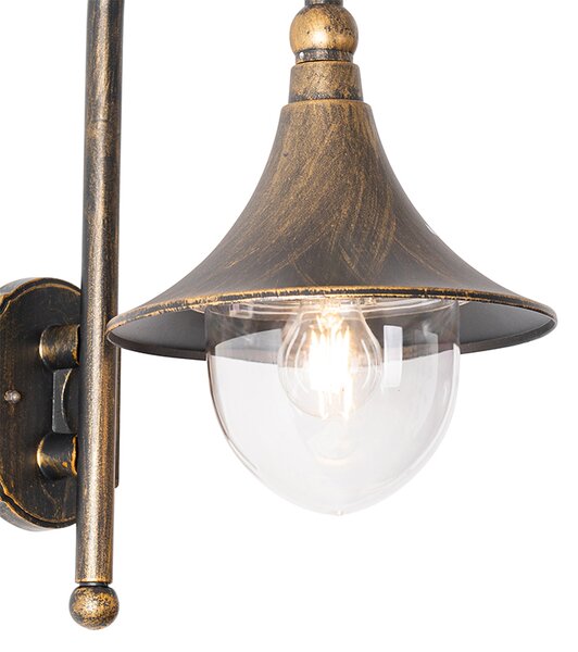 Klasická vonkajšia nástenná lampa starožitné zlato IP44 - Daphne