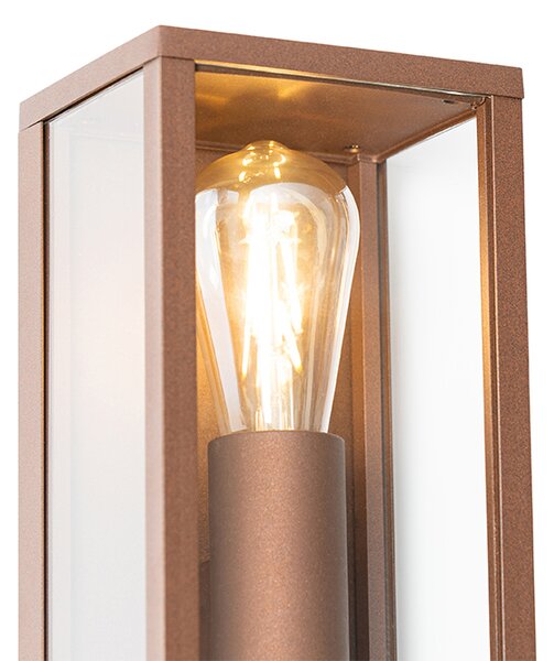 Priemyselná nástenná lampa hrdzavohnedá 38 cm 2-žiarovková IP44 - Charlois