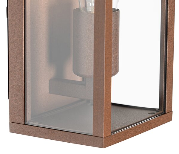 Priemyselná nástenná lampa hrdzavohnedá 26 cm IP44 - Charlois