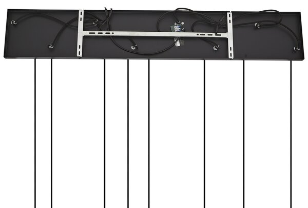 Art Deco závesná lampa čierna s jantárovým sklom 8-Lights - Hanne