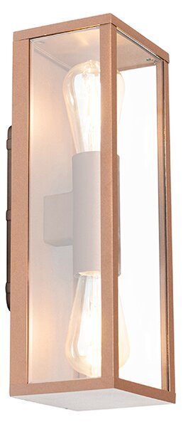 Priemyselná nástenná lampa hrdzavohnedá 38 cm 2-žiarovková IP44 - Charlois