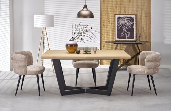 Halmar Rozkladací jedálenský stôl MASSIVE 2 160(250)x90 dub prírodný/čierna