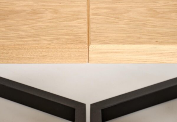 Halmar Rozkladací jedálenský stôl MASSIVE 2 160(250)x90 dub prírodný/čierna