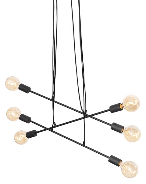 Moderné závesné svietidlo čierne 80 cm 6-svetlo - Sydney