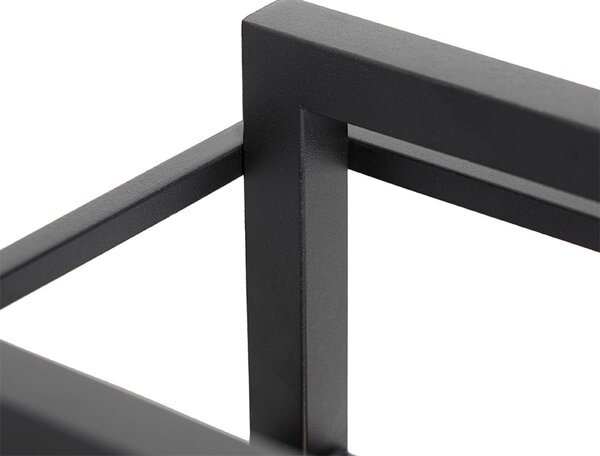 Priemyselná stolná lampa čierna s drevom - Cage Rack