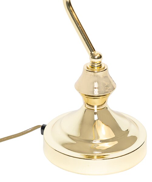 Klasická stolná lampa/notárska lampa mosadz - Banker