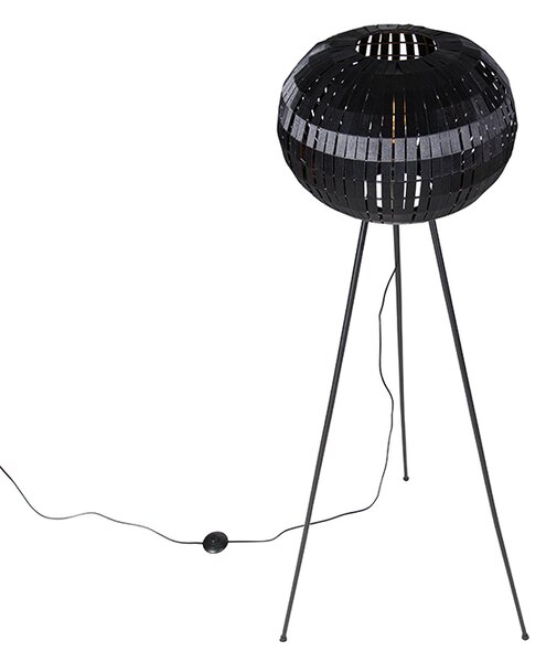 Moderná stojaca lampa trojnožka čierna - Zoë