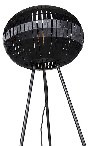 Moderná stojaca lampa trojnožka čierna - Zoë
