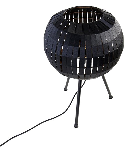 Moderná trojnohá stolná lampa čierna - Zoë