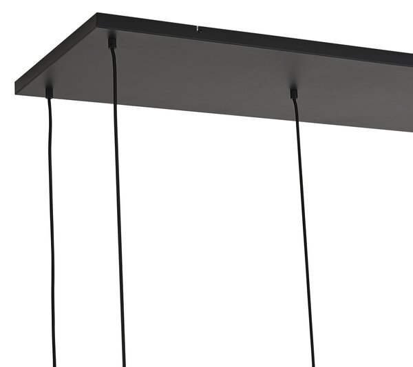 Art Deco závesná lampa čierna s dymovým sklom 5-svetiel - Wallace