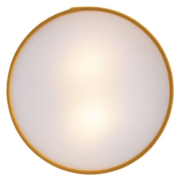 Moderné stropné svietidlo žlté so zlatým vnútrom 30 cm - Drum