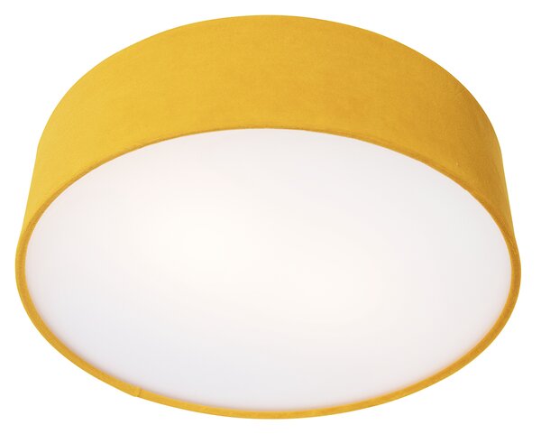 Moderné stropné svietidlo okrové 40 cm so zlatým vnútrom - Drum