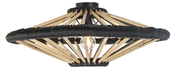 Orientálne stropné svietidlo bambus s čiernou 60 cm - Evalin