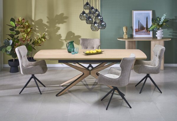 Halmar Rozkladací jedálenský stôl JAMES 160(220)x90 prírodná/čierna