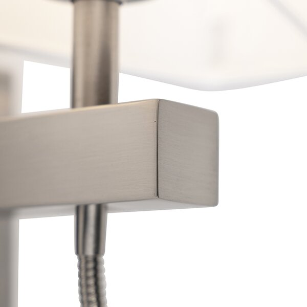 Inteligentná nástenná lampa oceľ s tienidlom krémovo bielej farby vrátane Wifi P45 - Bergamo