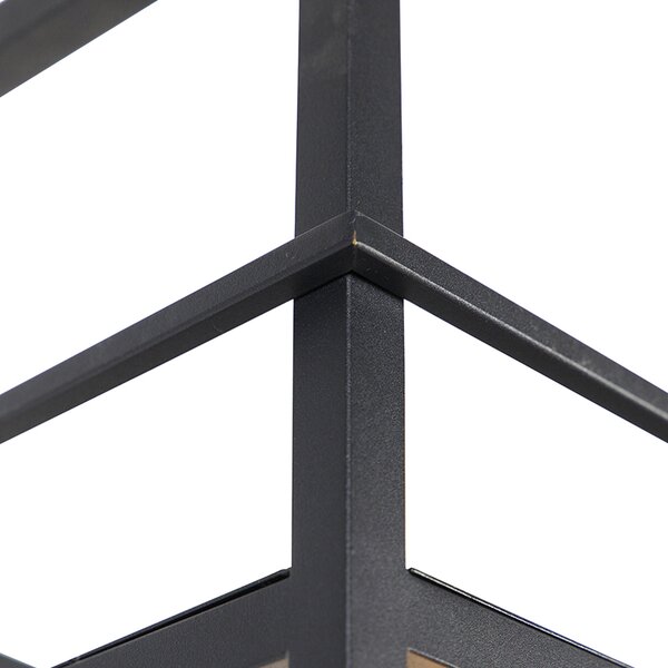 Inteligentné závesné svietidlo čierne s poličkou Veľké 4-žiarovkové vrátane Wifi G95 - Cage Rack