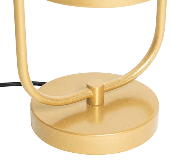 Art Deco stolná lampa zlatá s bielym sklom - Isabella