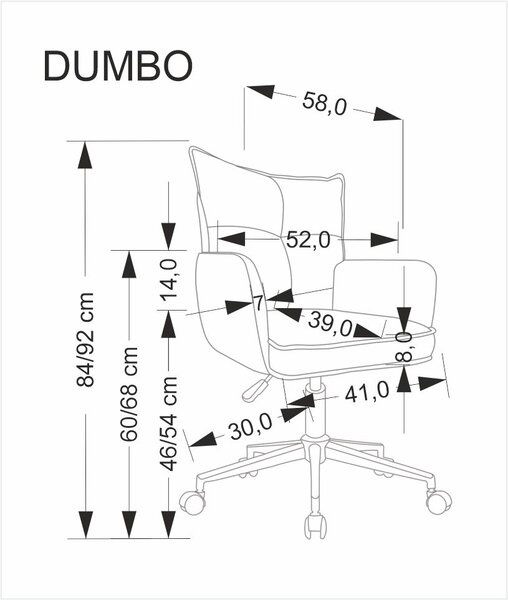 Halmar Kancelárske kreslo DUMBO svetlo sivá