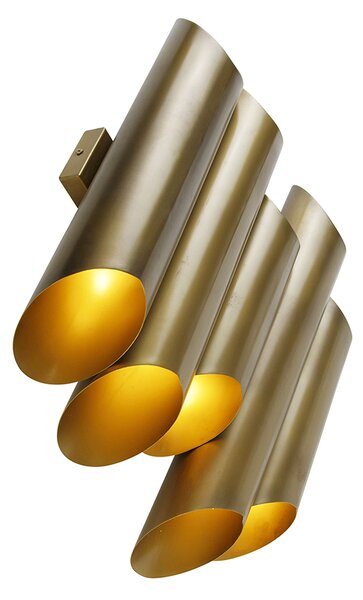 Priemyselná nástenná lampa mosadz 10-svetlo - Whistle