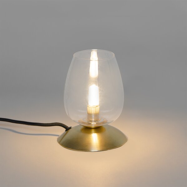 Klasická stolná lampa zlatá so sklom - Elien