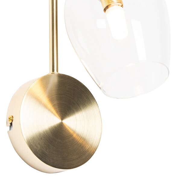 Klasická zlatá nástenná lampa so sklom - Elien