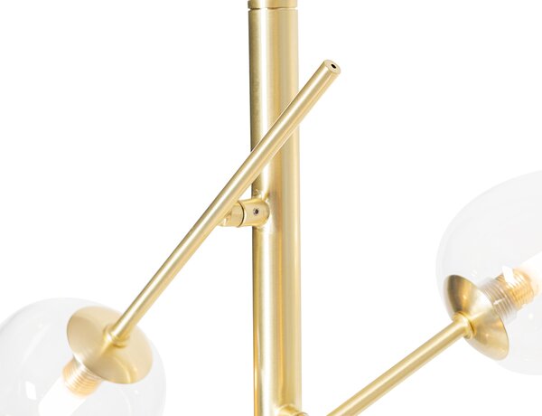 Klasická stojaca lampa zlatá so sklom 5-svetlo - Elien