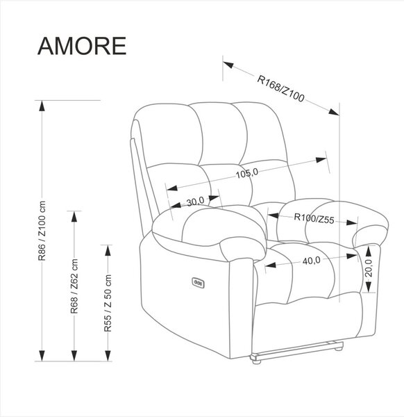 Halmar Relaxačné kreslo AMORE béžové