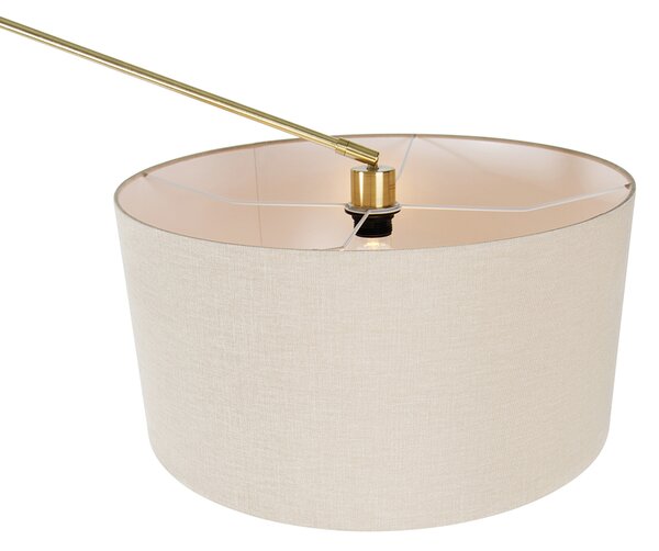 Stojaca lampa zlatá so svetlohnedým tienidlom 50 cm nastaviteľná - Editor