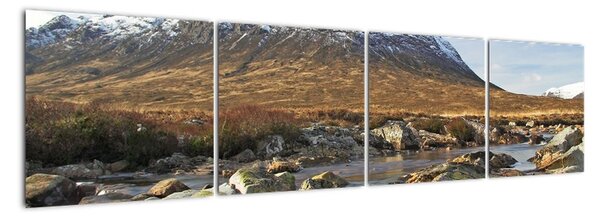 Obraz - príroda sa zasneženou horou v pozadí (Obraz 160x40cm)