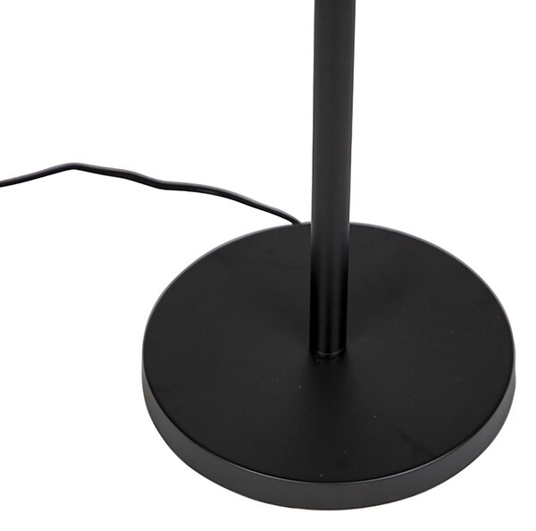 Stojaca lampa čierna s tienidlom bielym 50 cm - Simplo