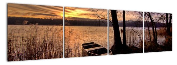 Obraz lodičky na jazere (Obraz 160x40cm)