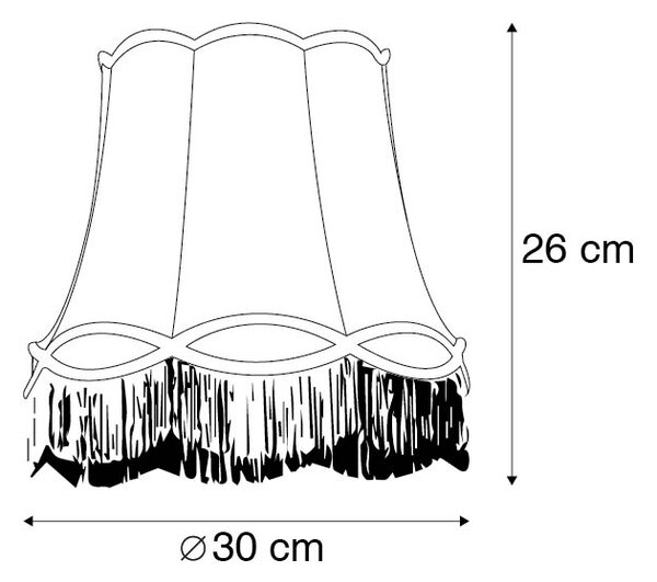 Tienidlo na lampu z látky ružové 30 cm - Granny