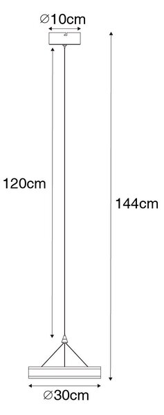 Závesné svietidlo mosadz 30 cm vrátane LED 3-stupňový stmievač - Lyani