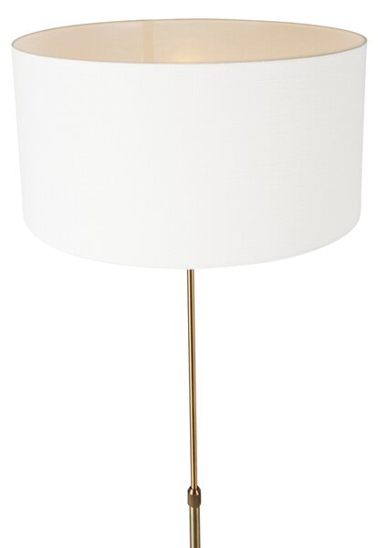 Stojaca lampa nastaviteľná bronzová s tienidlom bielym 50 cm - Parte