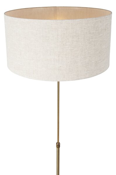 Stojaca lampa nastaviteľná bronzová so svetlosivým tienidlom 50 cm - Parte