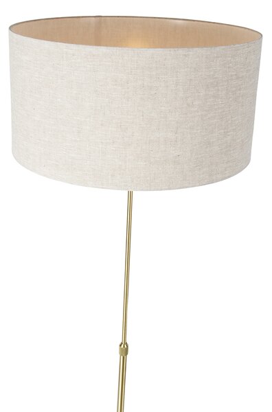 Stojaca lampa nastaviteľná zlatá so svetlosivým tienidlom 50 cm - Parte