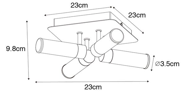 Moderné stropné svietidlo do kúpeľne chróm 4-žiarovkové IP44 - Bath