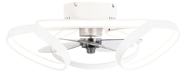 Stropný ventilátor biely 55 cm vrátane LED stmievateľný s diaľkovým ovládaním - Mandy