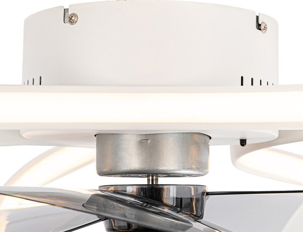 Stropný ventilátor biely 55 cm vrátane LED stmievateľný s diaľkovým ovládaním - Mandy