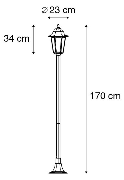 Inteligentná vonkajšia stojaca lampa čierna 170 cm vrátane WiFi ST64 - New Orleans