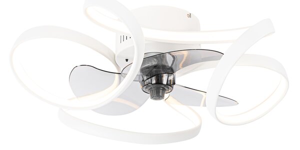Stropný ventilátor biely 55 cm vrátane LED stmievateľný s diaľkovým ovládaním - Mandy